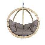 Globo Single Seat Weatherproof Hanging Egg Hammock Chair in Taupe