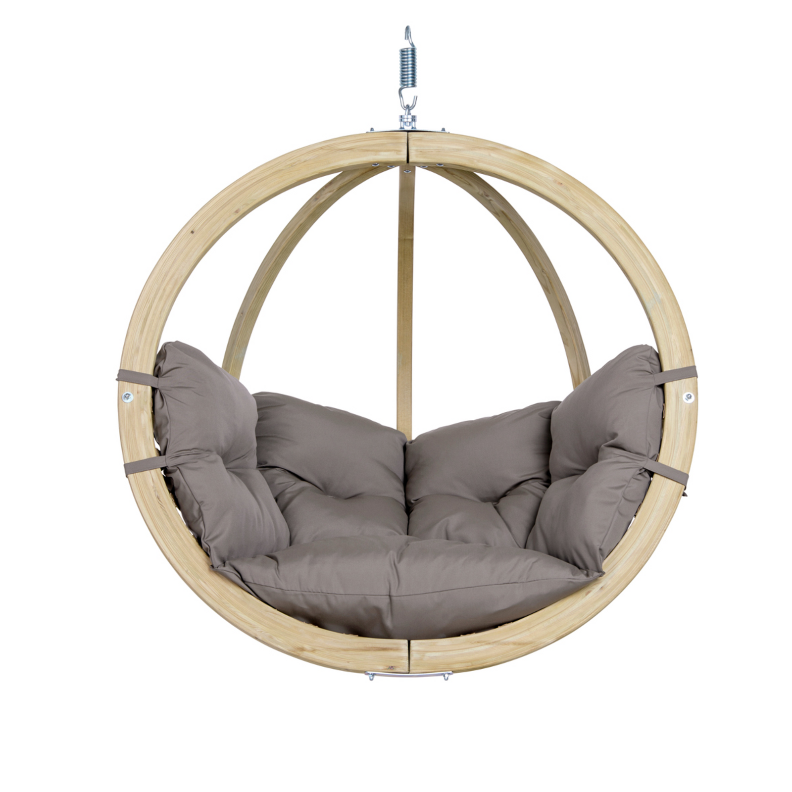 Globo Single Seat Weatherproof Hanging Egg Hammock Chair in Taupe