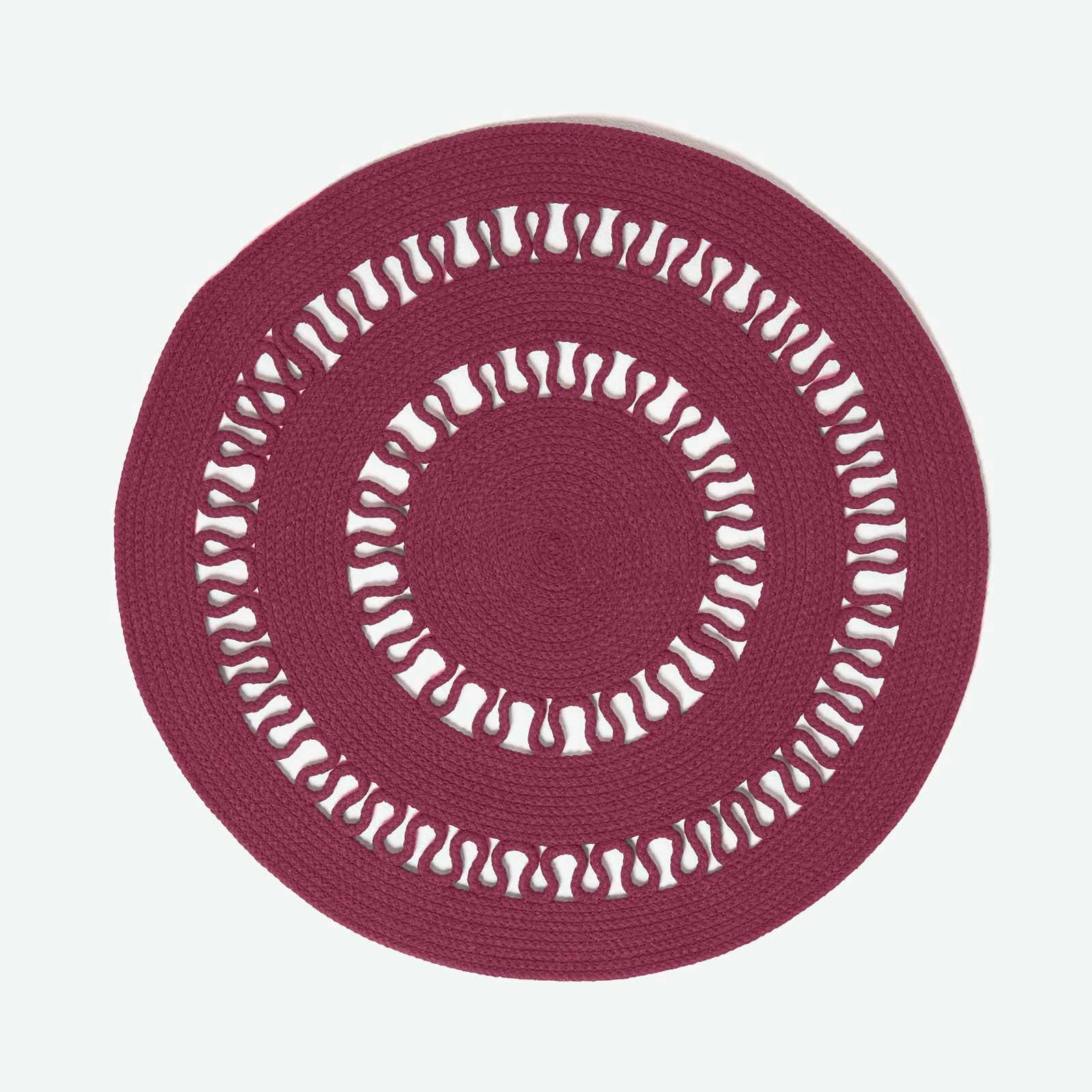 Crochet Braided Round Rug | 90cm | Plum