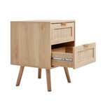 Direct 2 Pack Wood And Rattan Side Cabinet