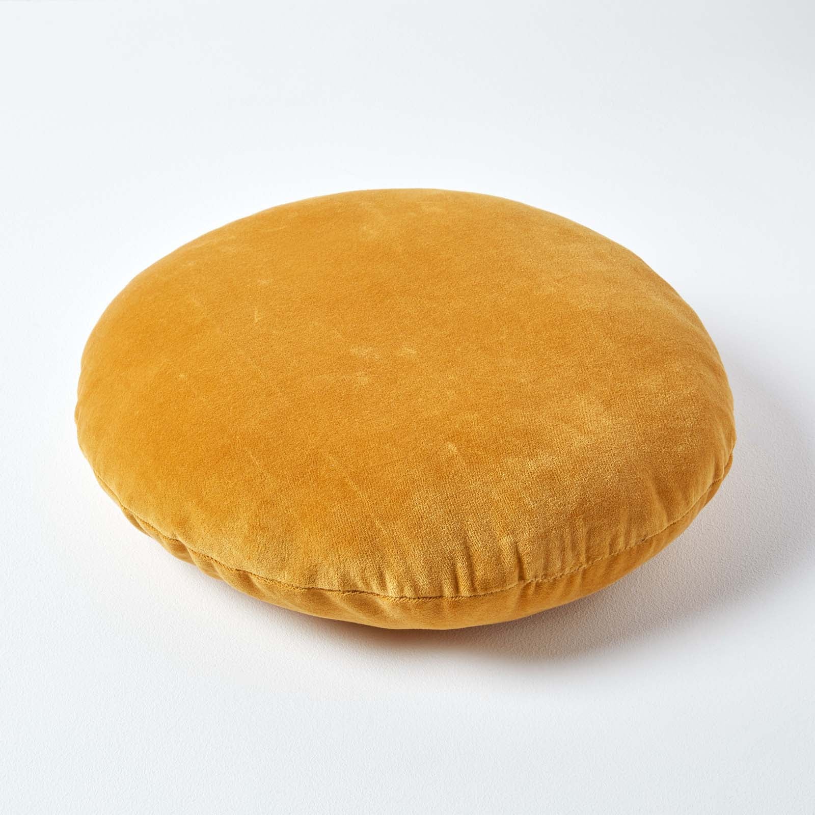 Luxury Velvet Round Cushion | 40cm x 40cm | Mustard