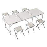 7 Pieces Folding Picnic Table Set With Stools