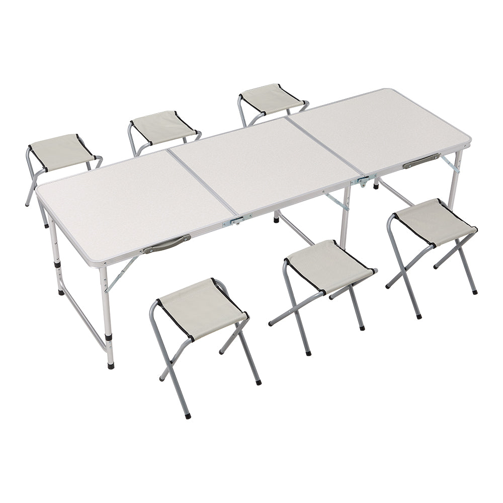 7 Pieces Folding Picnic Table Set With Stools
