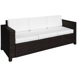 Rattan Garden Furniture Weave Wicker 3-seater Sofa W/cushion | Brown