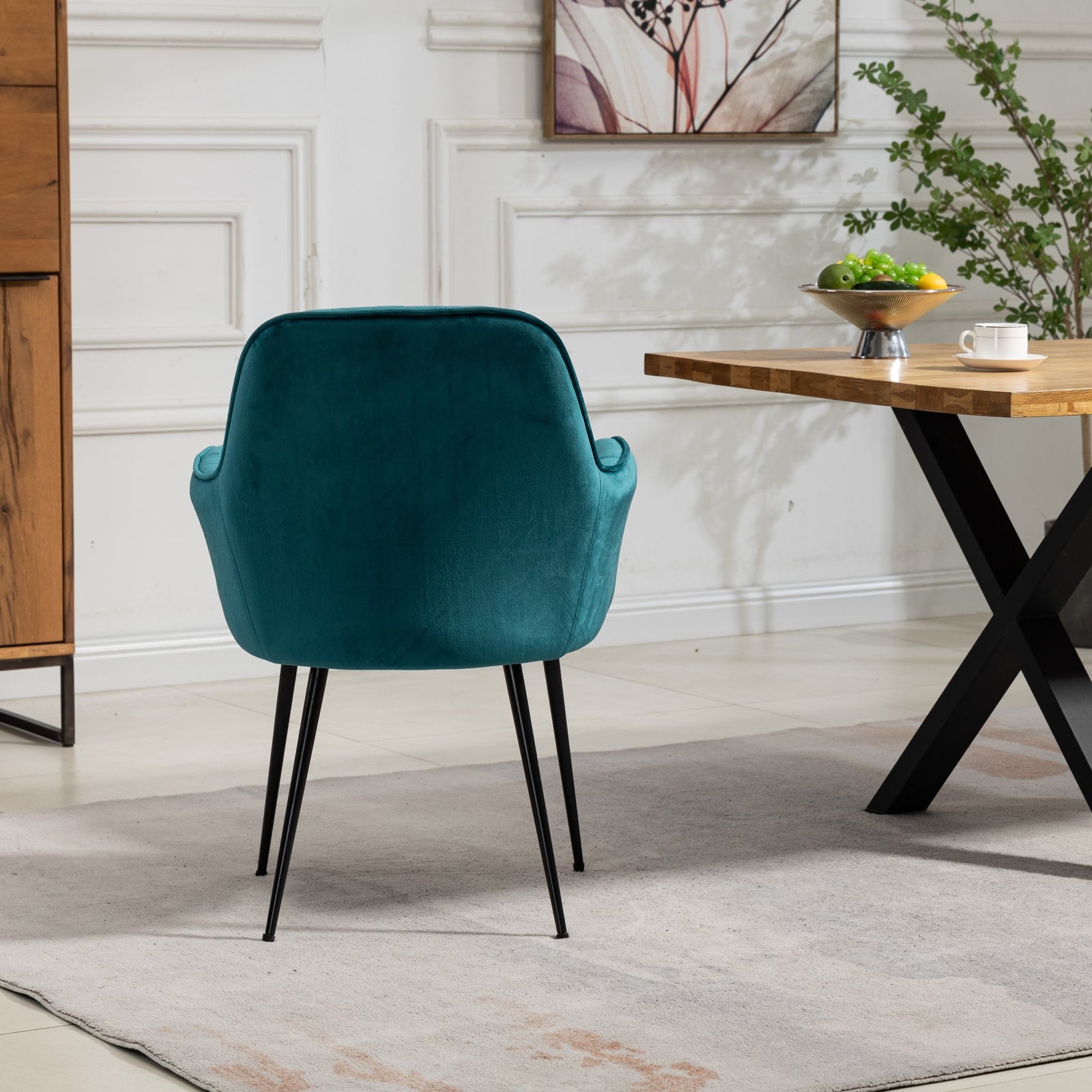 Set Of 2 Carrara Velvet Dining Chairs | Teal