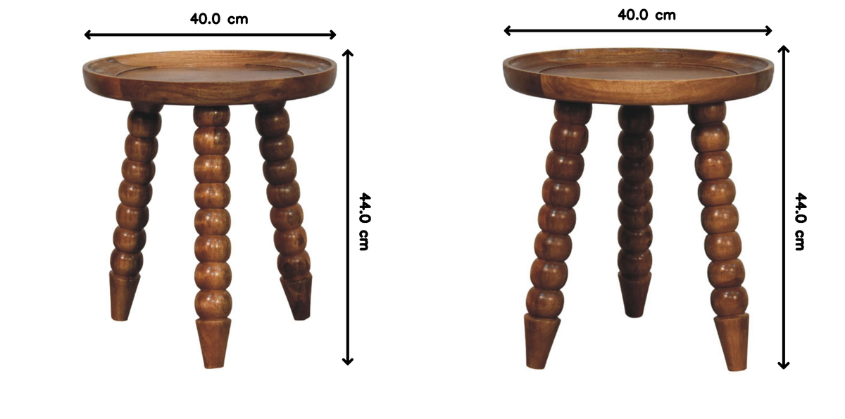Solid Wood Spindle Tray Side Table