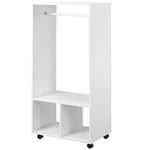 Open Wardrobe Clothes Rail Bedroom Clothes Storage Rod | One Size | White