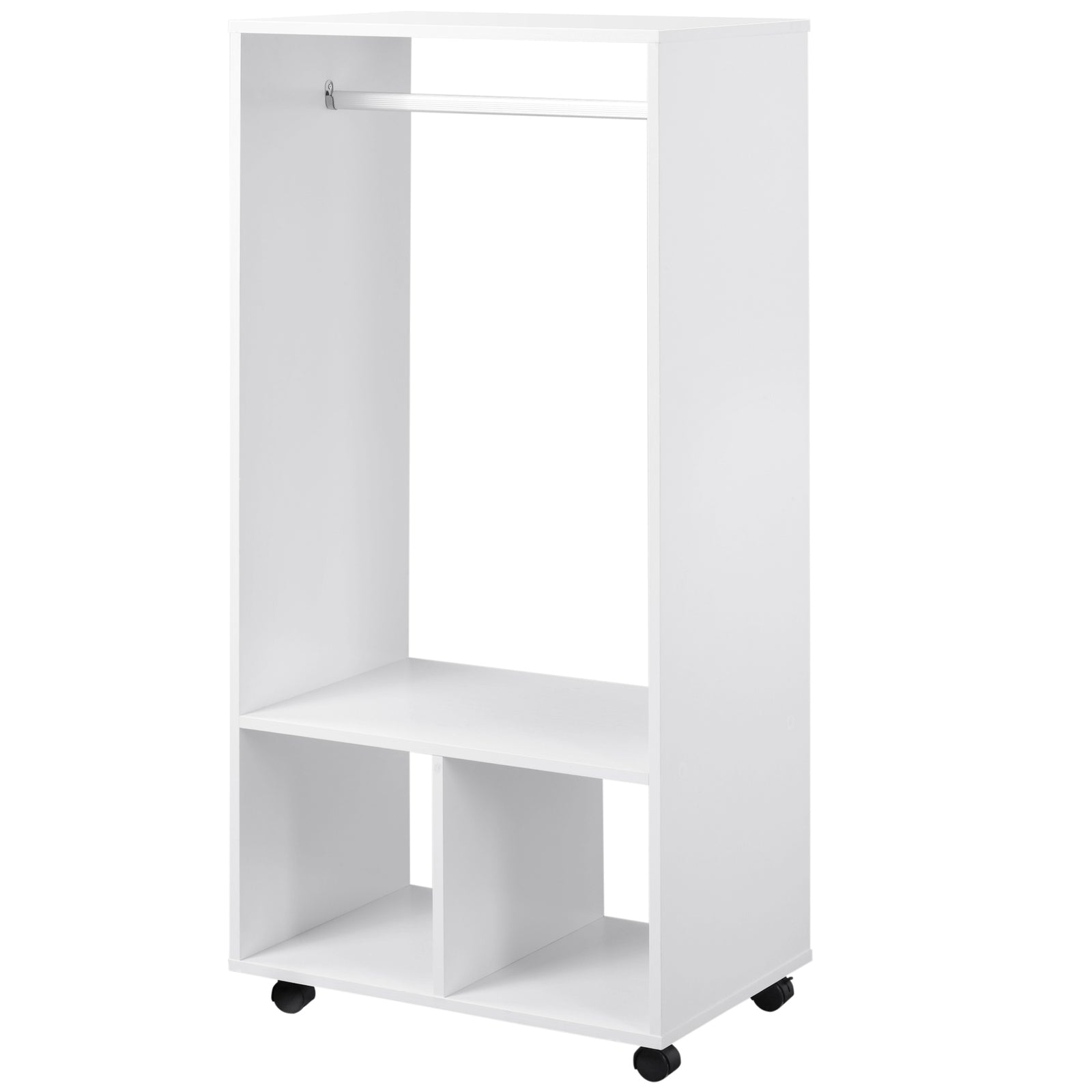 Open Wardrobe Clothes Rail Bedroom Clothes Storage Rod | One Size | White