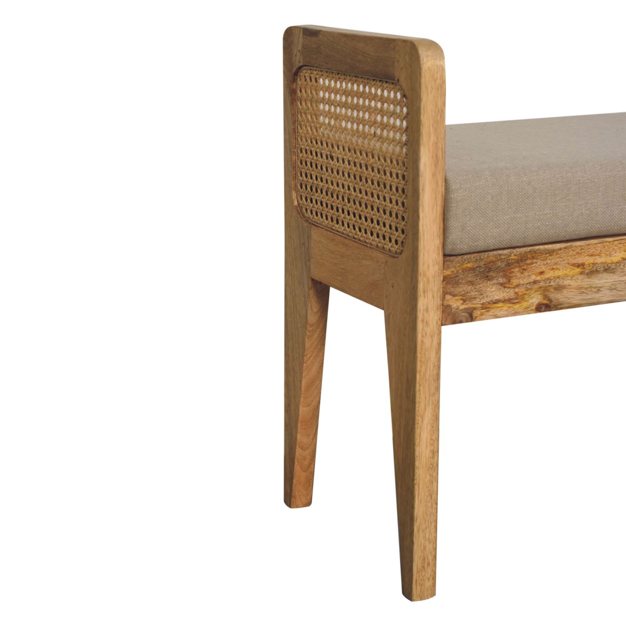 Solid Wood Mud Linen Rattan Bench
