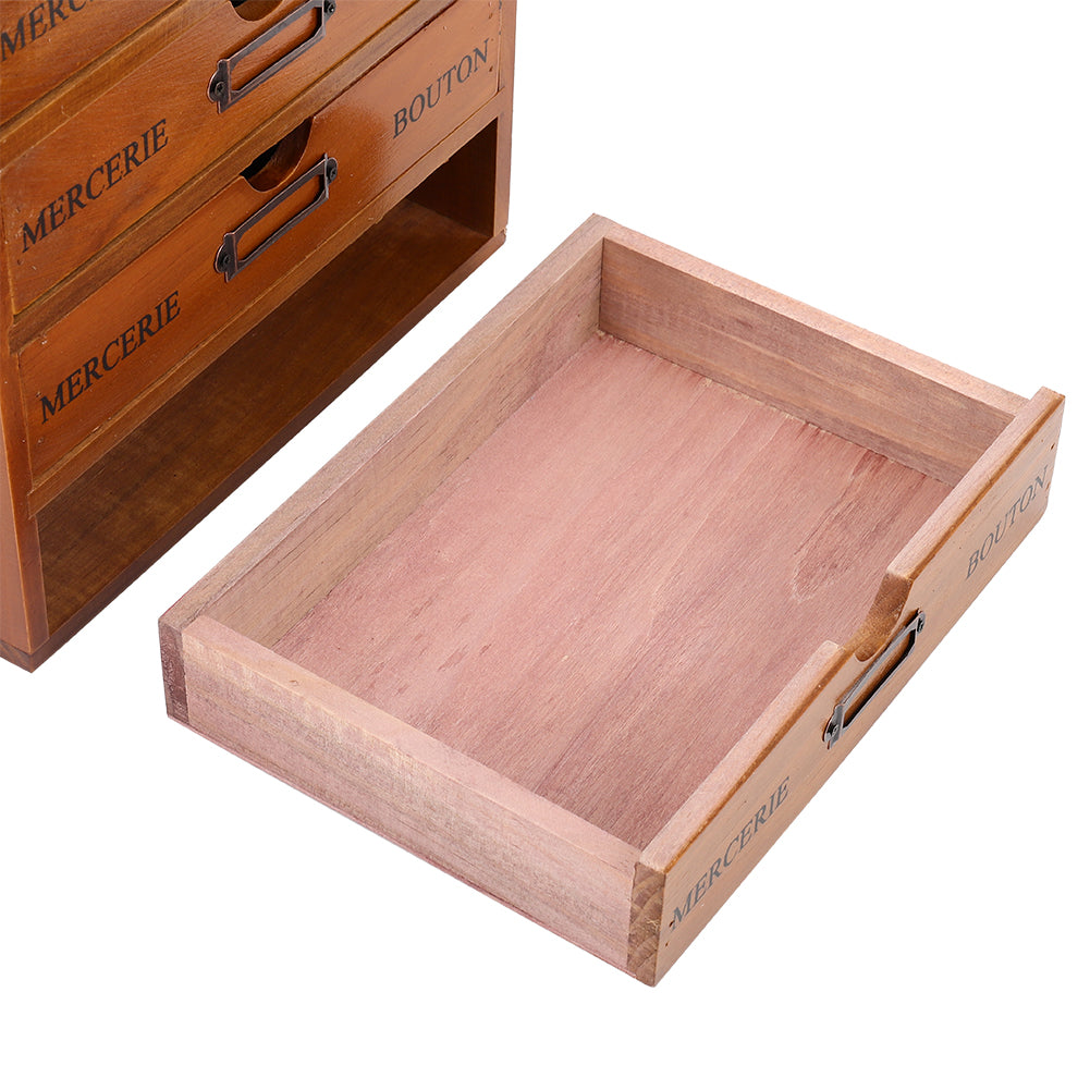 Rustic 5-drawer Wooden Organizer Box