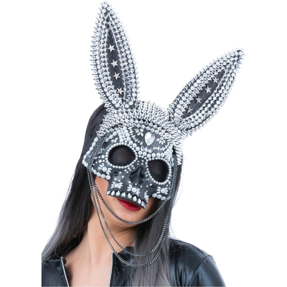 Jewelled Skeleton Bunny Mask