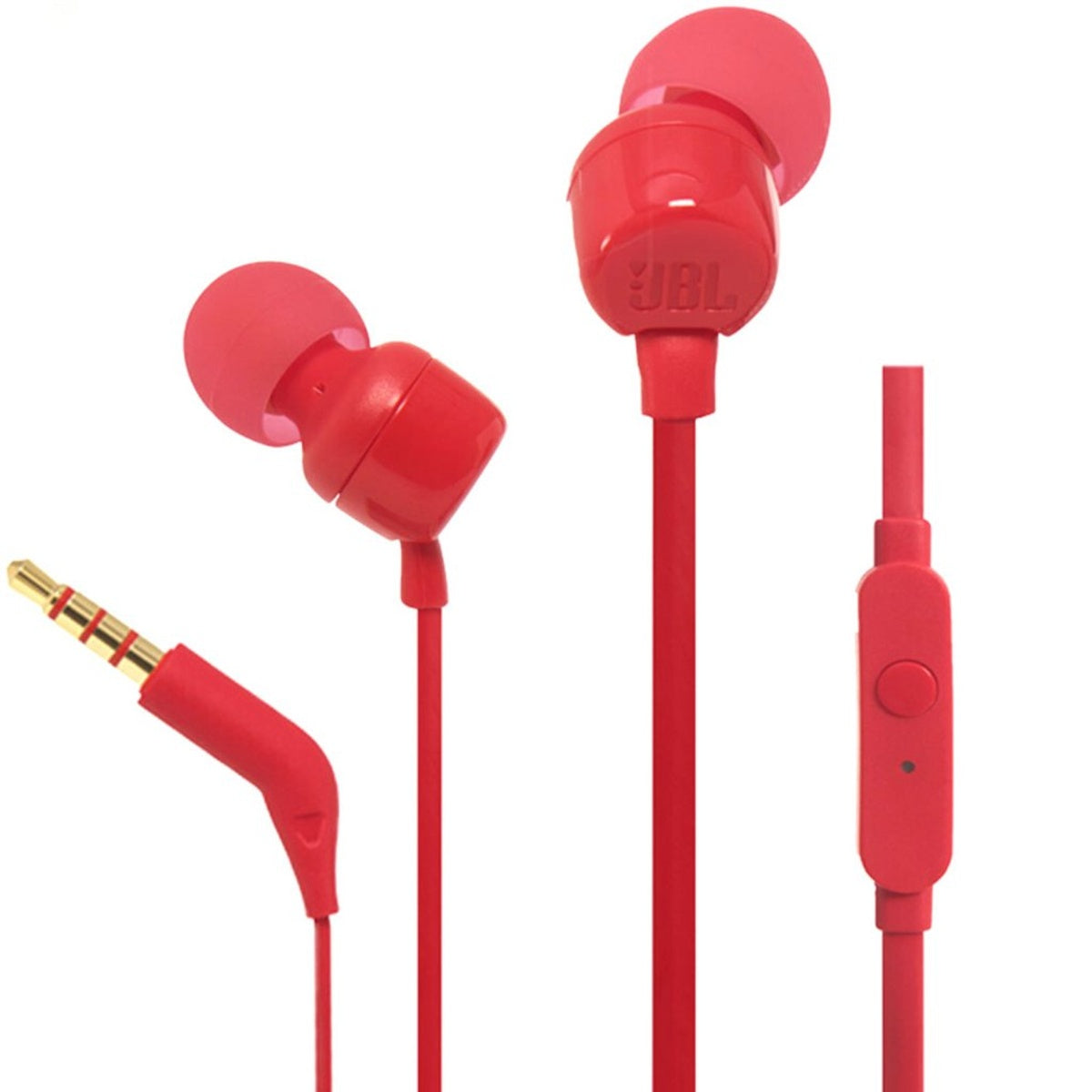 T110 Universal In-ear Headphones With Remote Control | Red