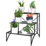3-tier Metal Plant Stand For Garden Balcony Indoor Outdoor