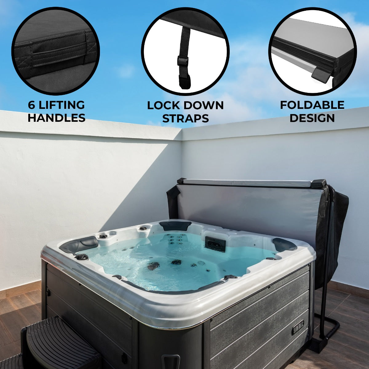 2m Hot Tub Spa Cover | Black