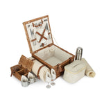 Wicker Deluxe Fully Fitted Traditional Picnic Basket | 2-Person | White
