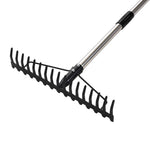Stainless Steel Garden Tooth Rake – Adjustable Handle Length | Small