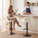Bar Stools Set Of 2 Velvet Adjustable Swivel | Cream