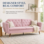 Victoria Velvet Sofa Bed 3 Seater | Pink