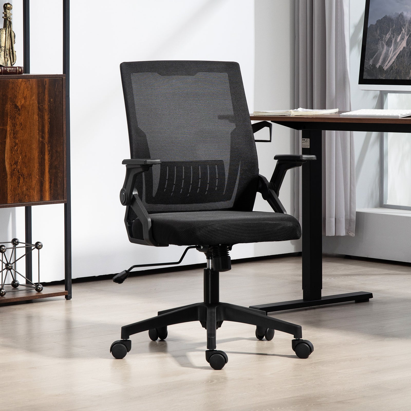 Mesh Office Chair Flip-up Arm Grey | Black