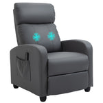Recliner Sofa Chair Pu Leather Massage W/ Remote | Gray