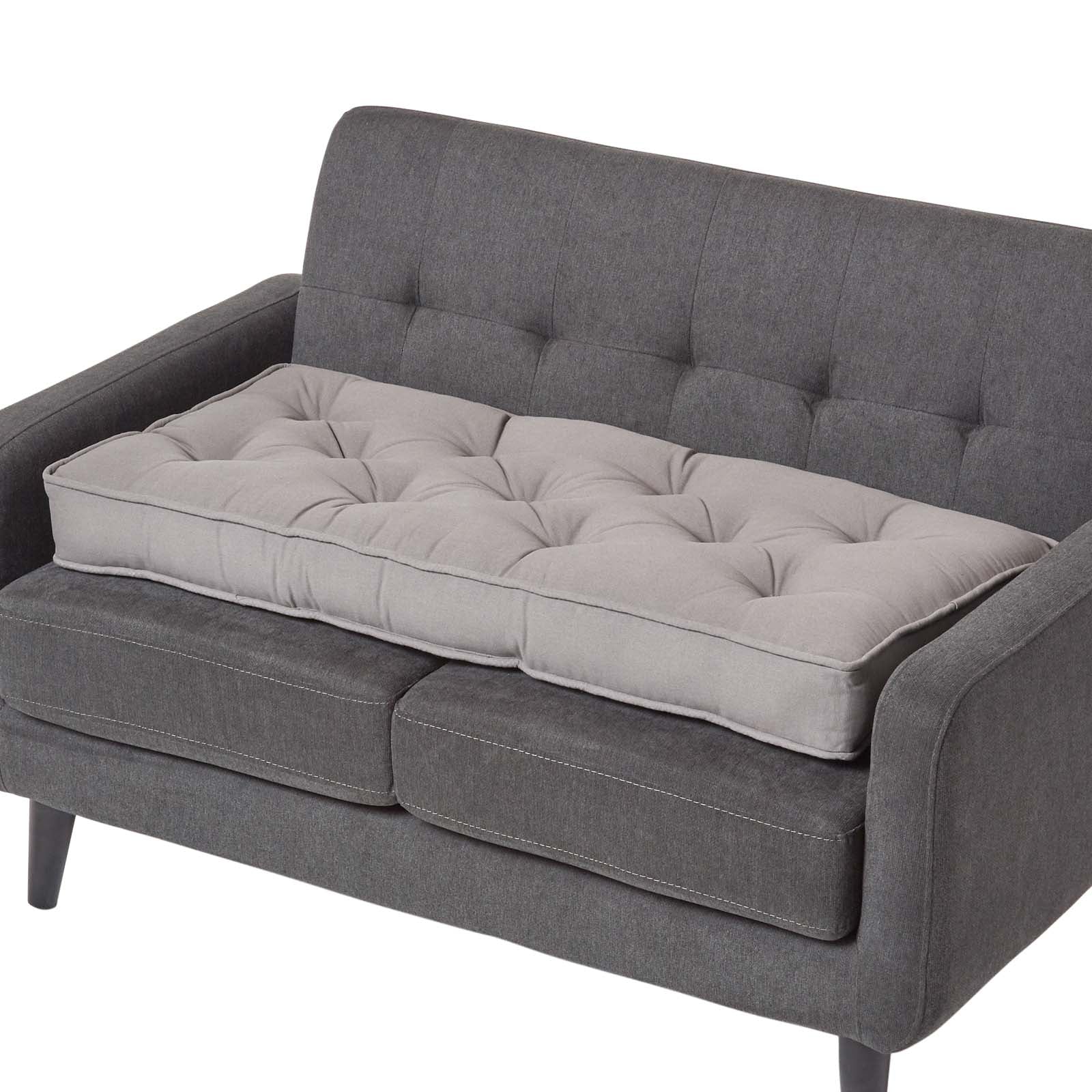 Cotton 2 Seater Booster Cushion | 50cm x 100cm | Charcoal Grey