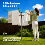 4-arm Rotary Clothes Airer - Charcoal