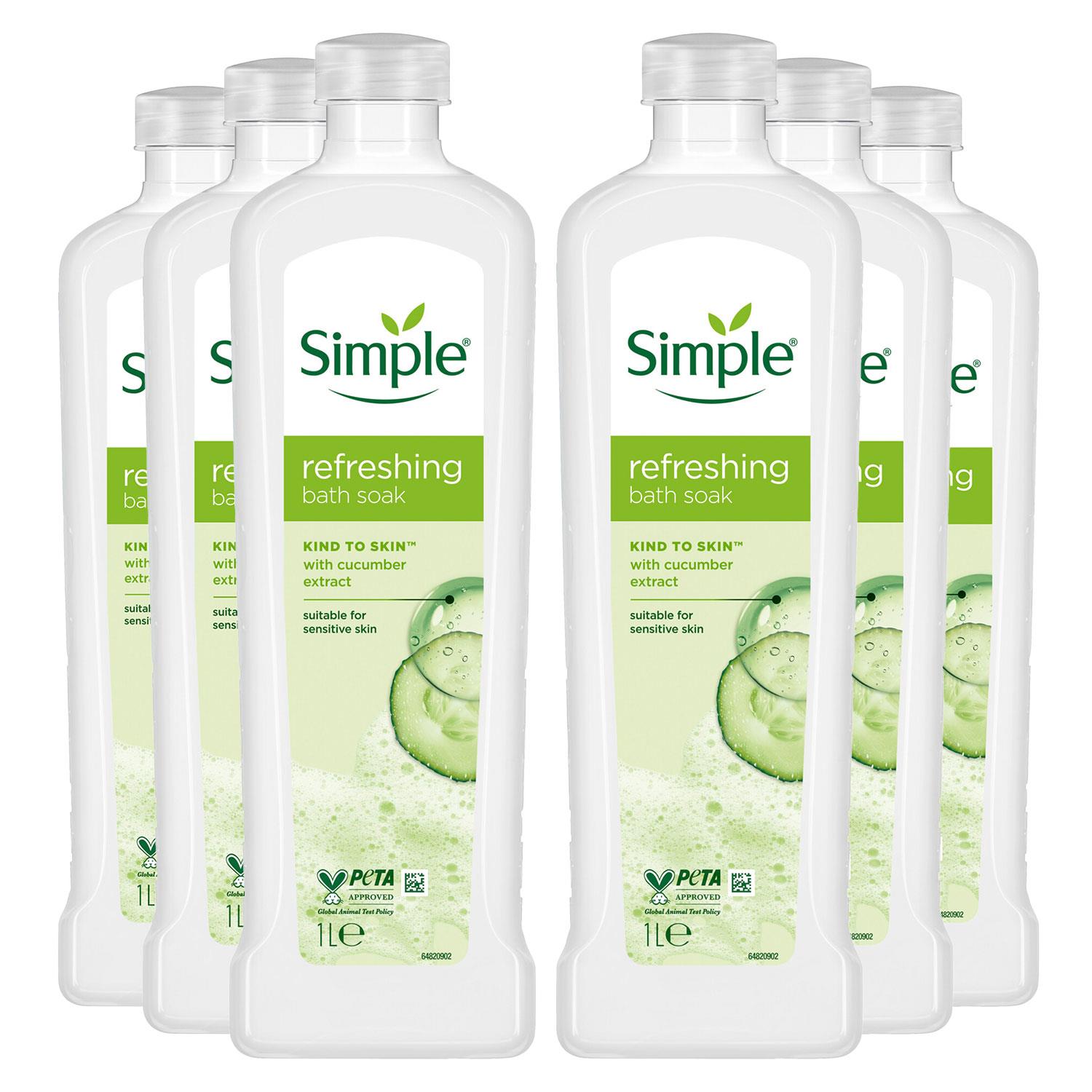 Kind To Skin Refreshing Bath Soak Cucumber Extract Sensitive Skin, 1l 6pk | Set-of-6