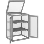 Mini Wood Greenhouse Cold Frame Plant Box (3 Types) | Dark Gray