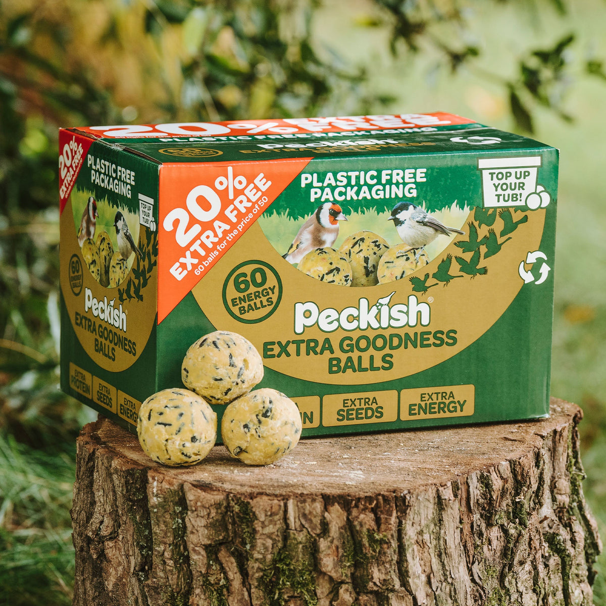Extra Goodness Energy Balls - High-energy Suet With Sunflower & Peanut Energy Balls | Set of 60