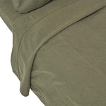 Luxury Linen Flat Sheet | Super King | Khaki Green
