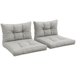 2pc Outdoor Seat Cushion For Patio Furniture | Light Slate Gray