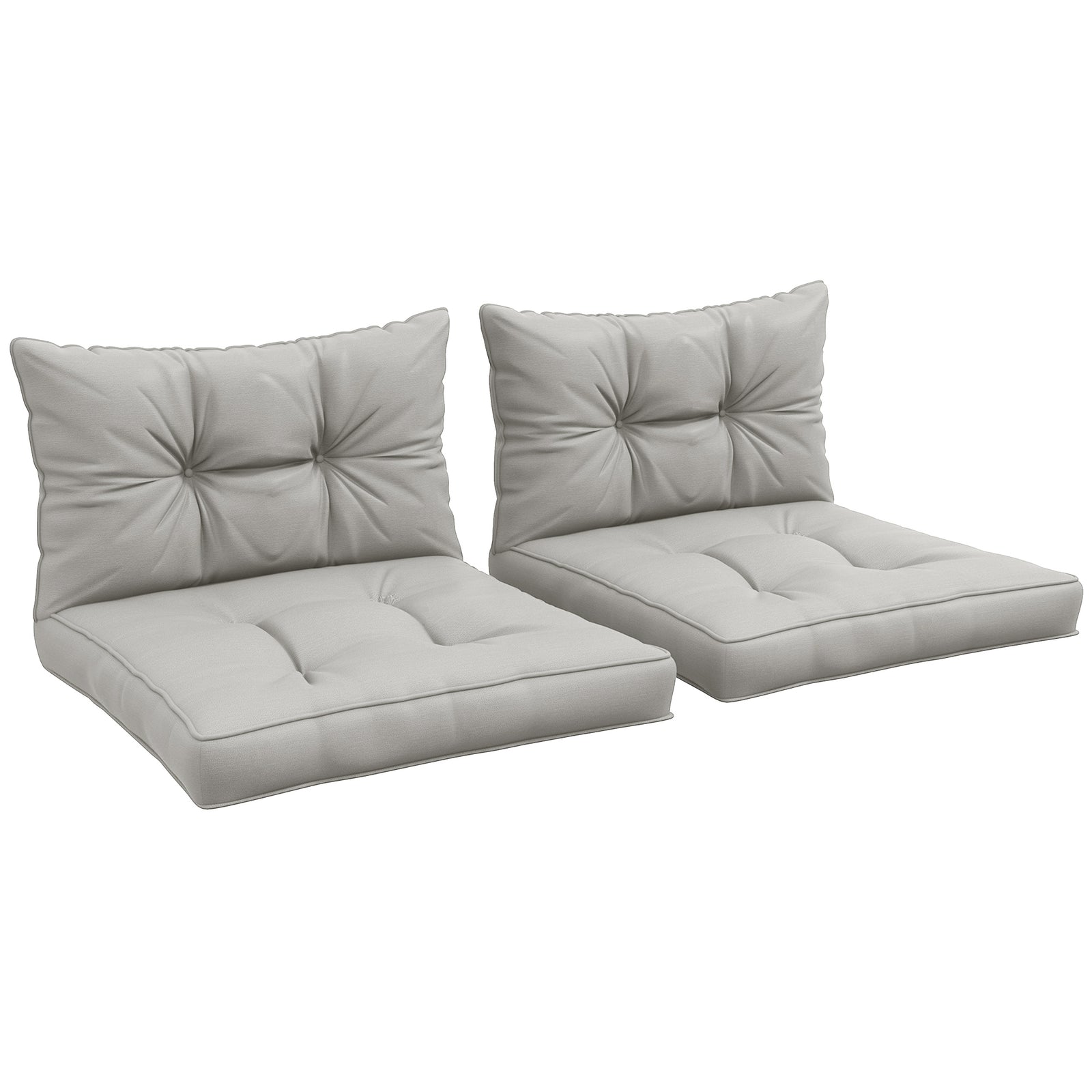 2pc Outdoor Seat Cushion For Patio Furniture | Light Slate Gray