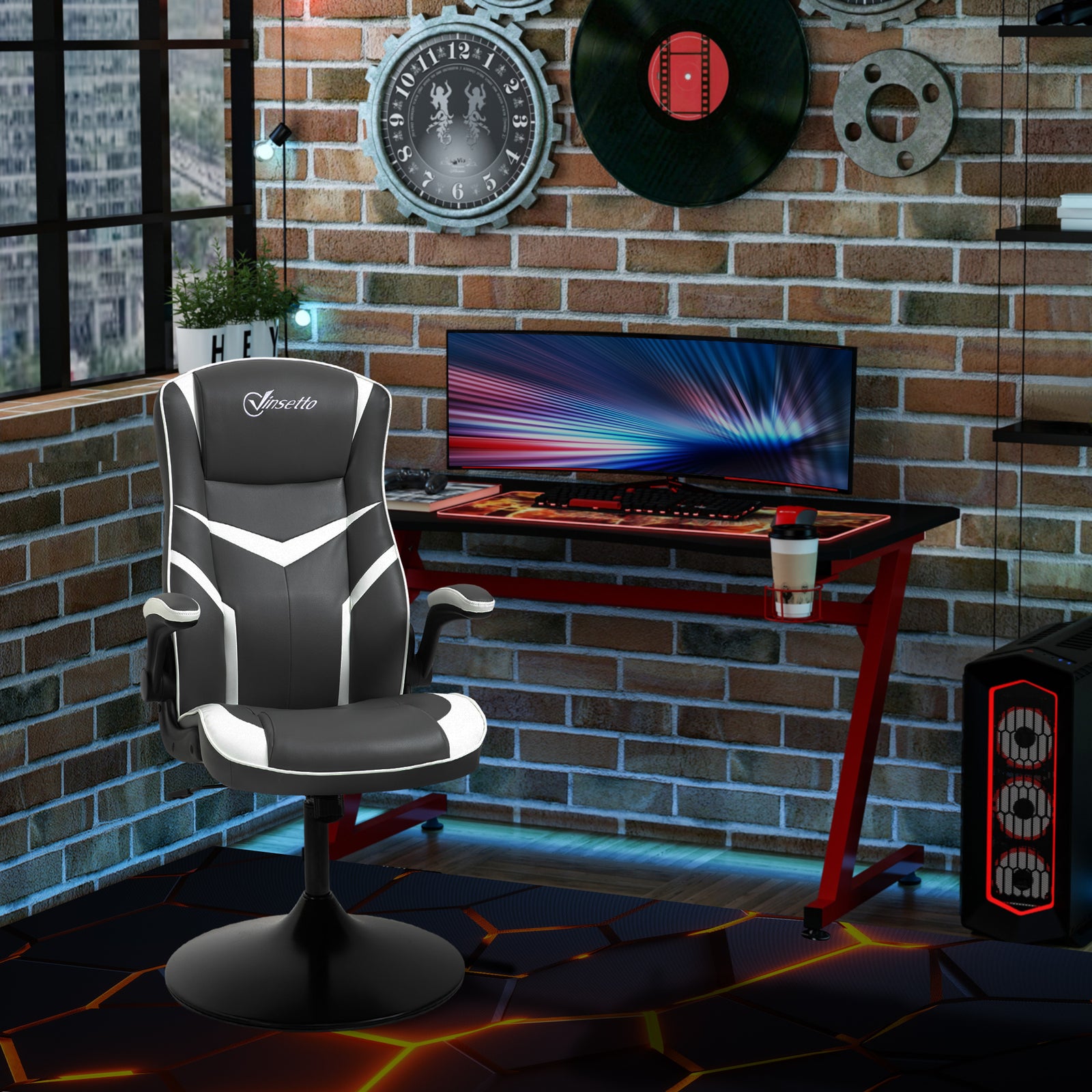 Racing Video Game Chair Leather Computer | Gray