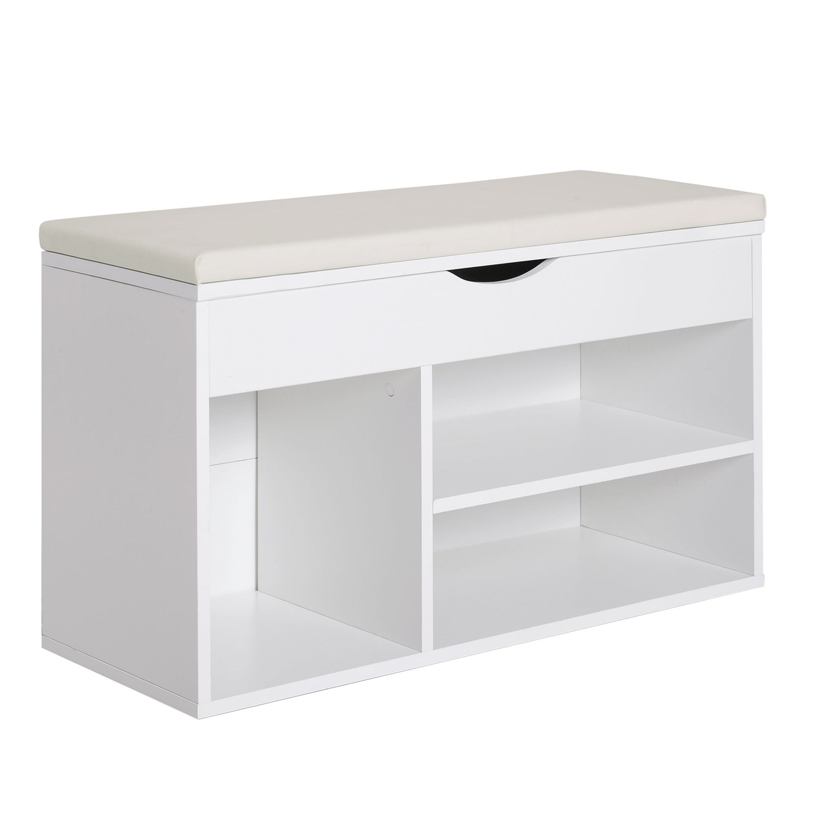 Wooden Shoes Cabinet Bench Hidden Storage Padded Seat