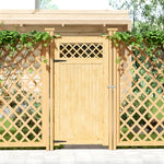 90cm W X 90/120/150/180cm H Diyspace Rhombus Garden Wood Fence Gate | 180cm