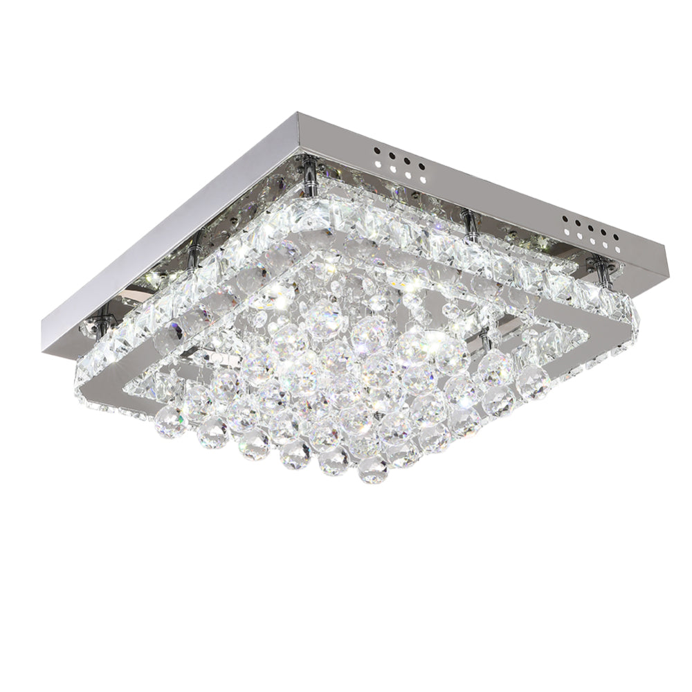 Modern Fancy Crystal Led Flush Mount Ceiling Light | Cool White