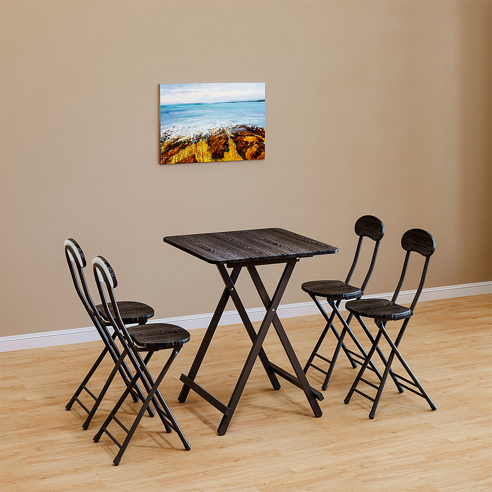 Folding Wooden Dining Table 60x60cm Black