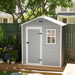 6 X 4ft Resin Garden Shed With Floor And Window, Grey