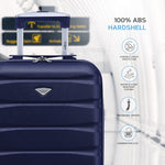 55x35x25cm Lightweight Suitcase - Cabin Carry On - Hard Shell - 4 Wheels Overhead Luggage | Cabin | Navy Blue