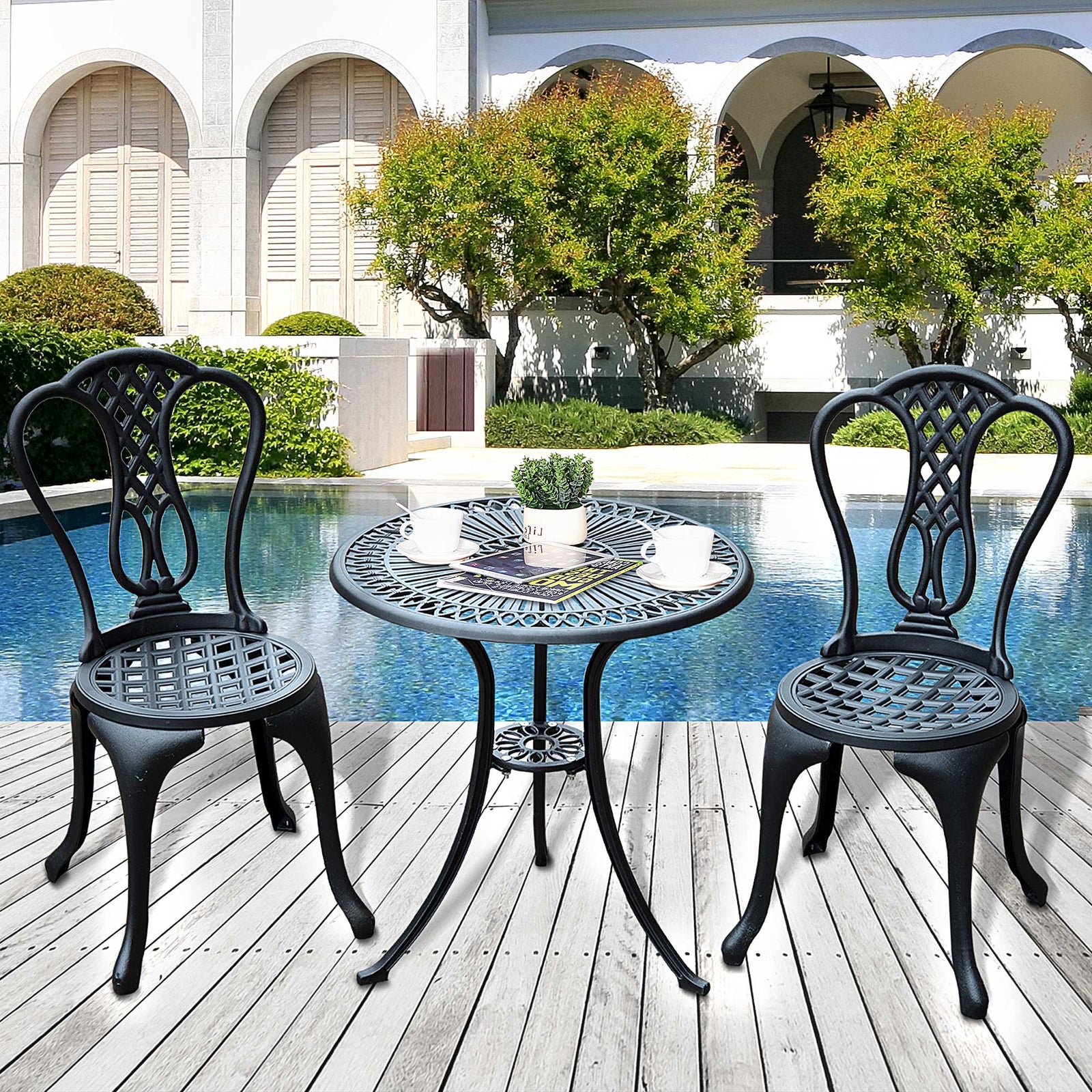 Garden Bistro Set Outdoor Table Chairs Patio Lawn Furniture