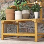 2 Tier Wooden Plant Stand With Trellis, Garden Bed | Yellow