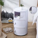 Round Multi-tiered Drawer Storage Unit Organizer