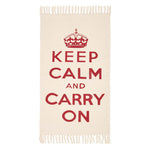 Keep Calm And Carry On Handwoven 100% Cotton Rug | 60cm x 100cm | Red