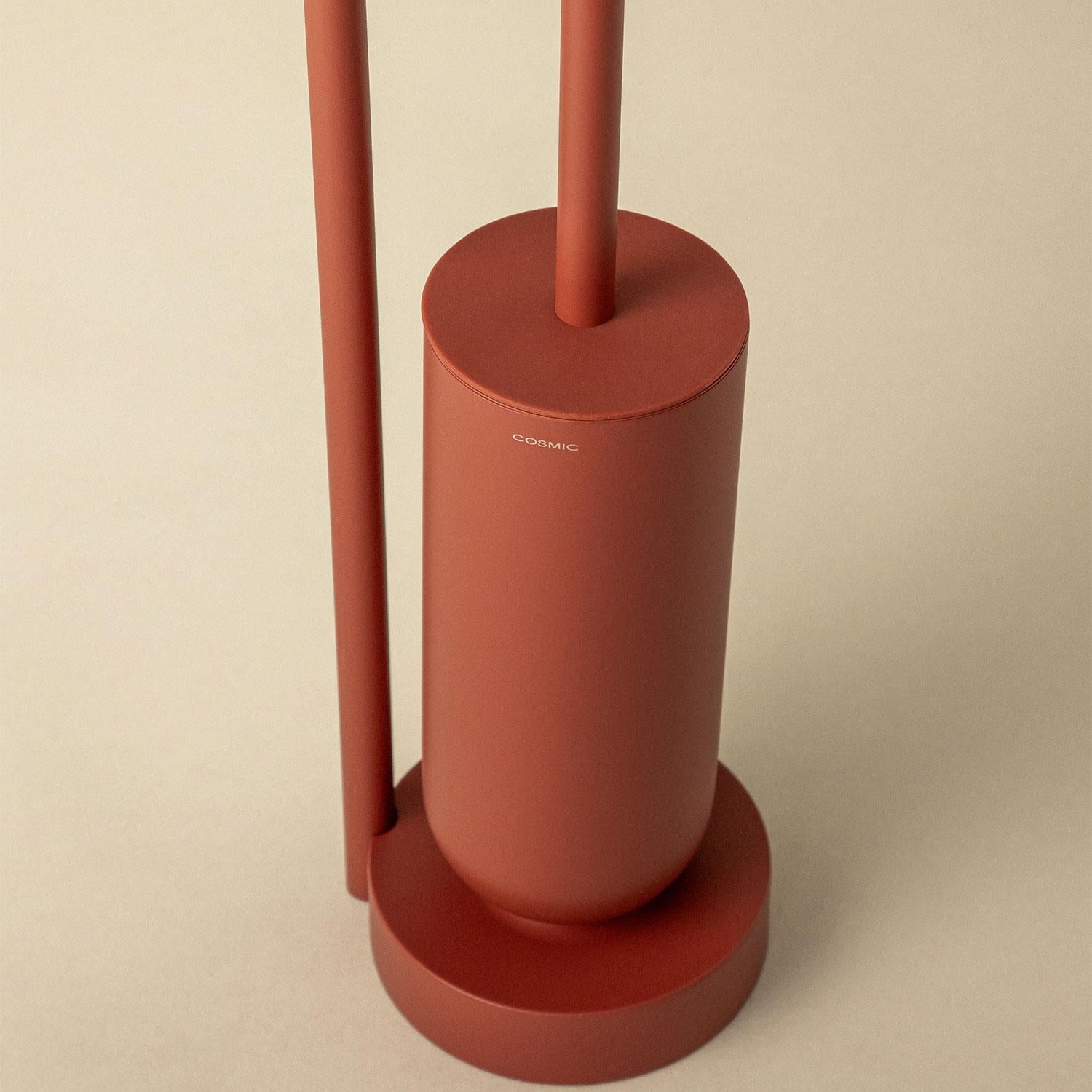 Toilet Brush With Toilet Roll Holder, Matt White, Geyser Collection | Matte White