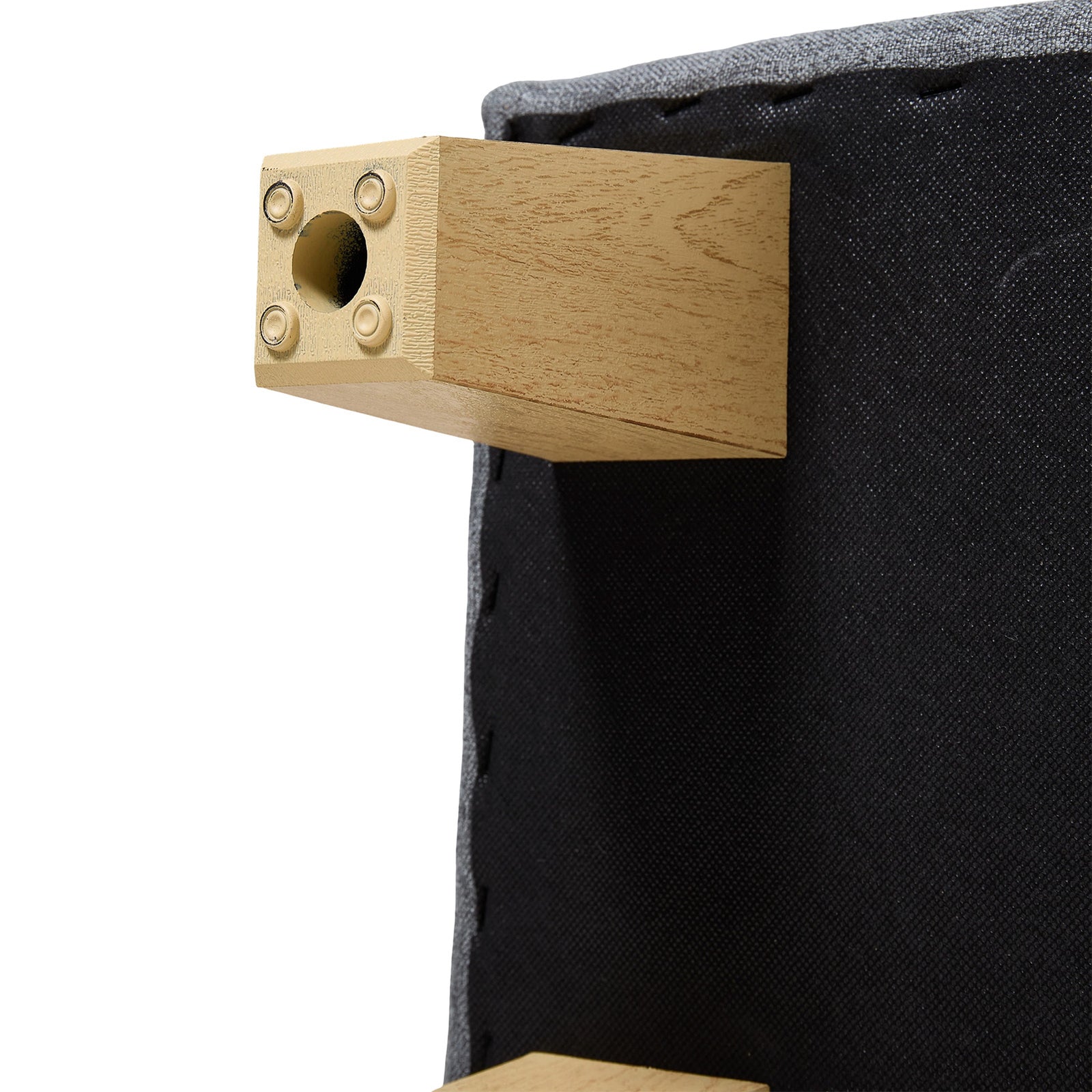 Linen Upholstered Storage Ottoman | Grey