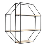 Octagonal Metal Floating Wall Display Shelf