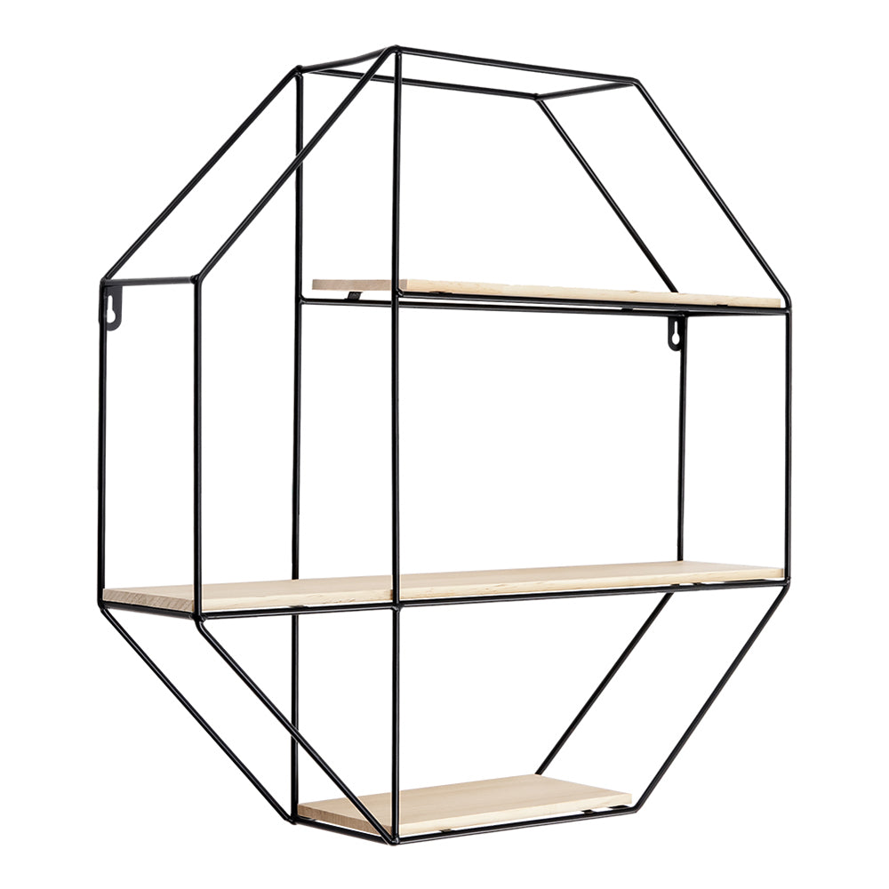 Octagonal Metal Floating Wall Display Shelf