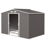 Garden Shed Storage Unit With Locking Door Floor Foundation | Medium | Gray