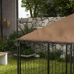 Outdoor Dog House W/ Canopy Top, Lock, Bowl Holder