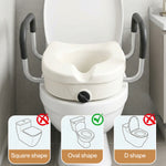 Raised Toilet Seat 12cm Riser With Adjustable Arms For Elderly Disabled | White